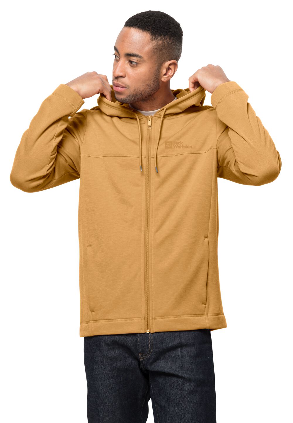 Jack Wolfskin Fleecejacke Herren Waldsee Hooded Jacket Men S honey yellow honey yellow von Jack Wolfskin