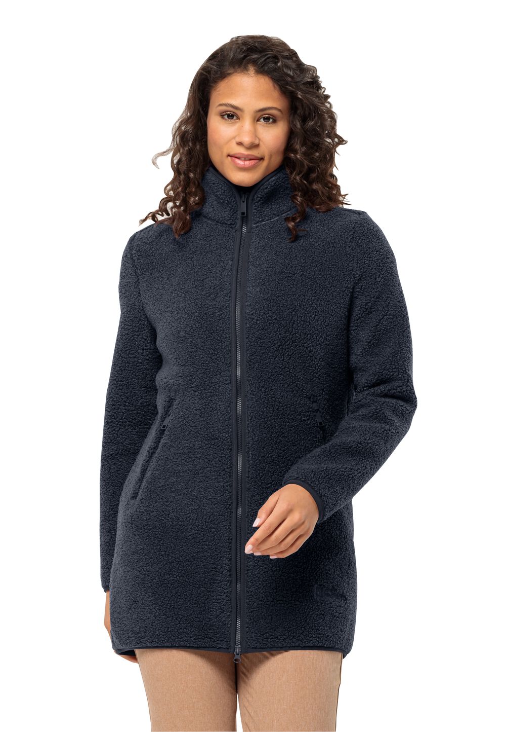 Jack Wolfskin Fleecemantel Damen High Curl Coat Women M blau night blue von Jack Wolfskin