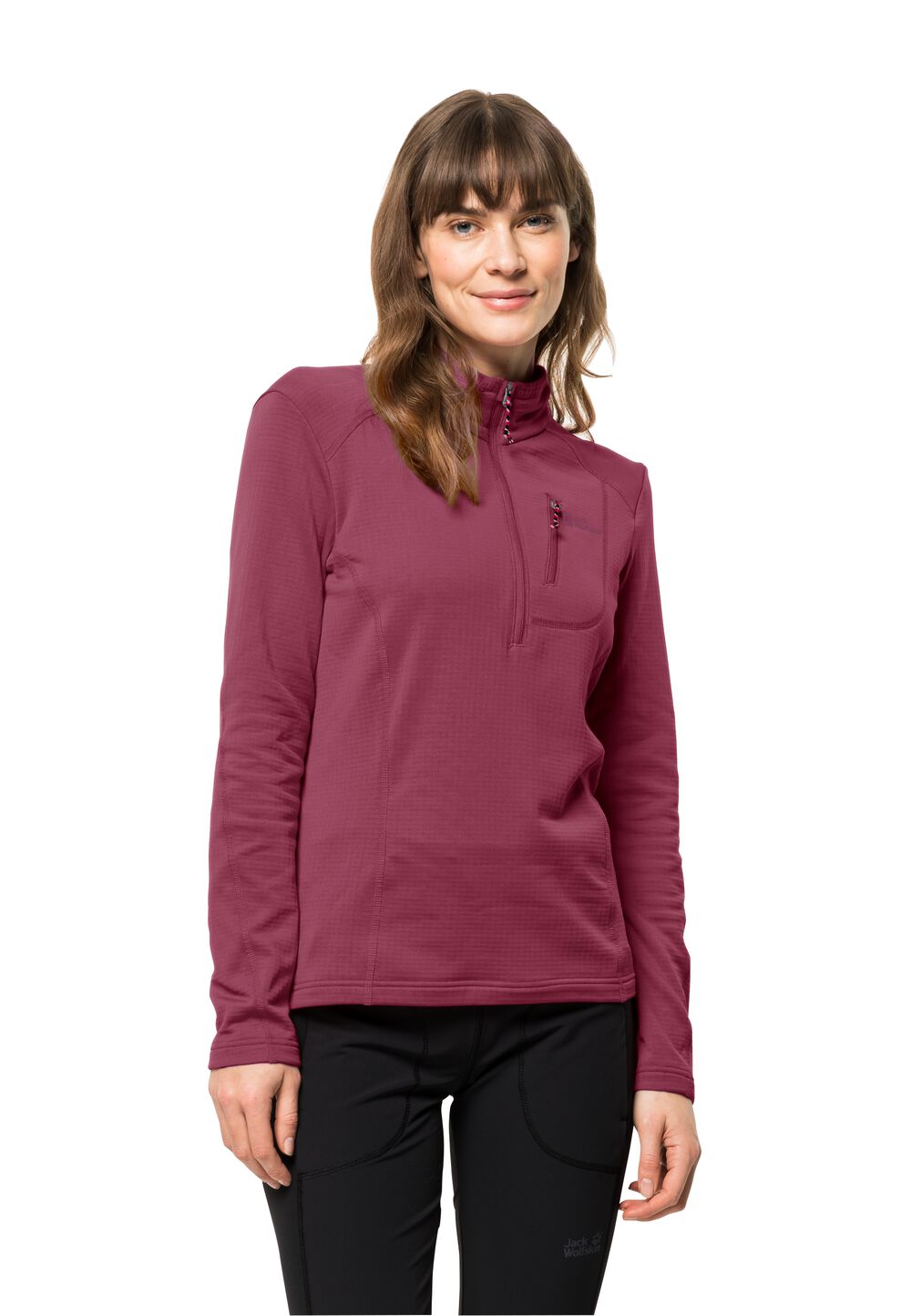 Jack Wolfskin Fleecepullover Damen Kolbenberg HZ Women L sangria red sangria red von Jack Wolfskin