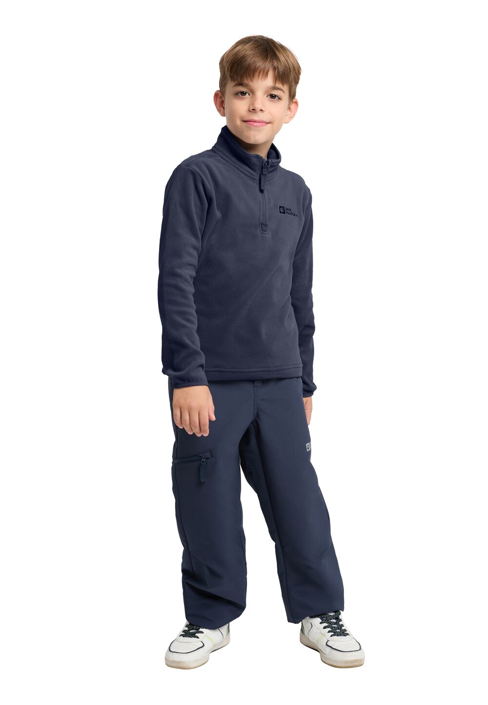 Jack Wolfskin Fleecepullover Kinder Taunus Halfzip Kids 104 blau night blue von Jack Wolfskin