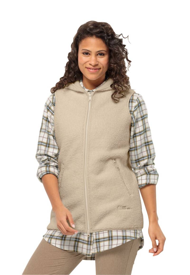 Jack Wolfskin Fleeceweste Damen High Curl Long Vest Women 2XL anis anis von Jack Wolfskin