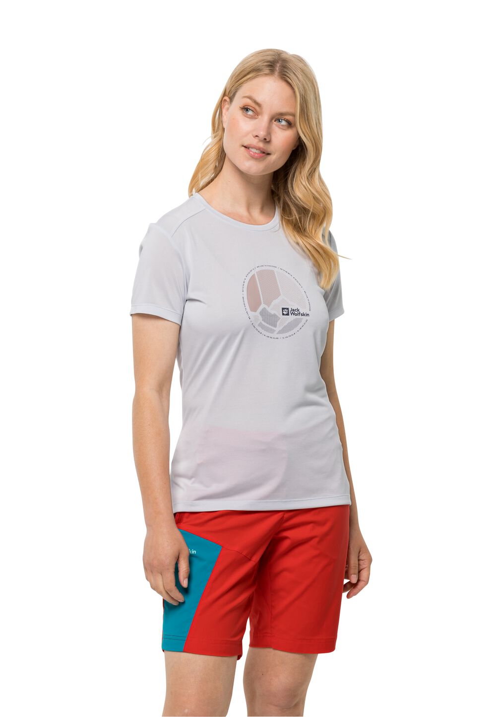 Jack Wolfskin Funktionsshirt Damen Crosstrail Graphic T-Shirt Women S weiß white cloud von Jack Wolfskin