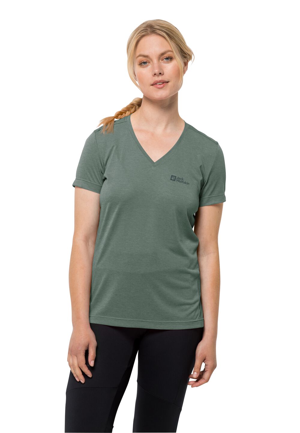 Jack Wolfskin Funktionsshirt Damen Crosstrail T-Shirt Women M hedge green hedge green von Jack Wolfskin