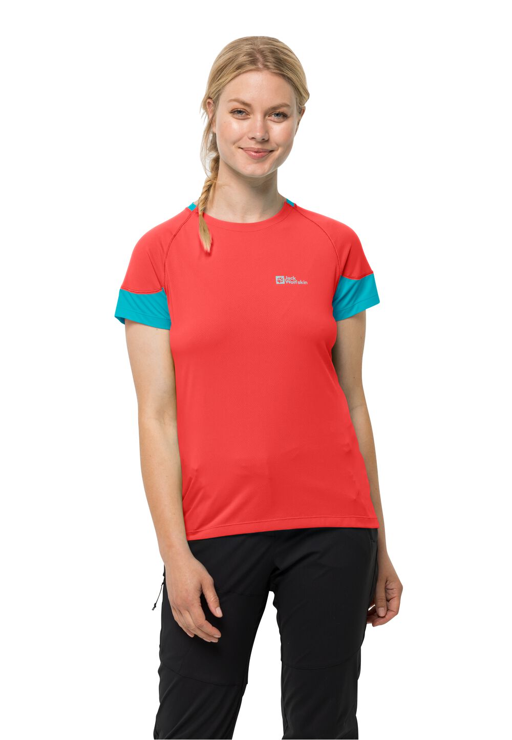 Jack Wolfskin Funktionsshirt Damen Narrows T-Shirt Women M tango orange tango orange von Jack Wolfskin