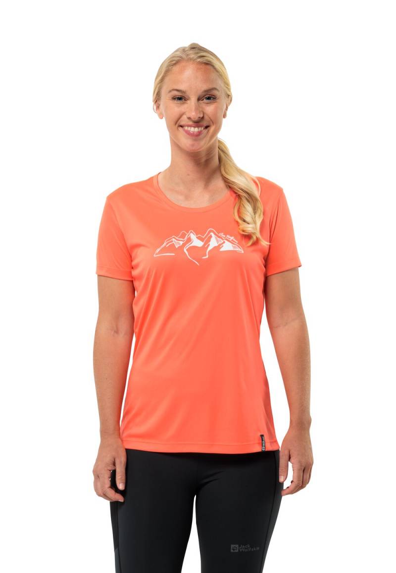 Jack Wolfskin Funktionsshirt Damen Peak Graphic T-Shirt Women XS rot digital orange von Jack Wolfskin