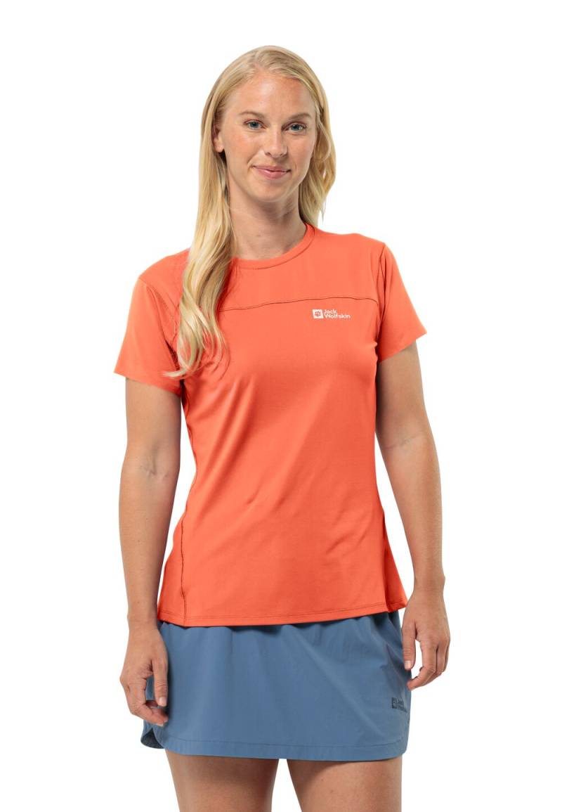 Jack Wolfskin Funktionsshirt Damen Prelight Chill T-Shirt Women M rot digital orange von Jack Wolfskin