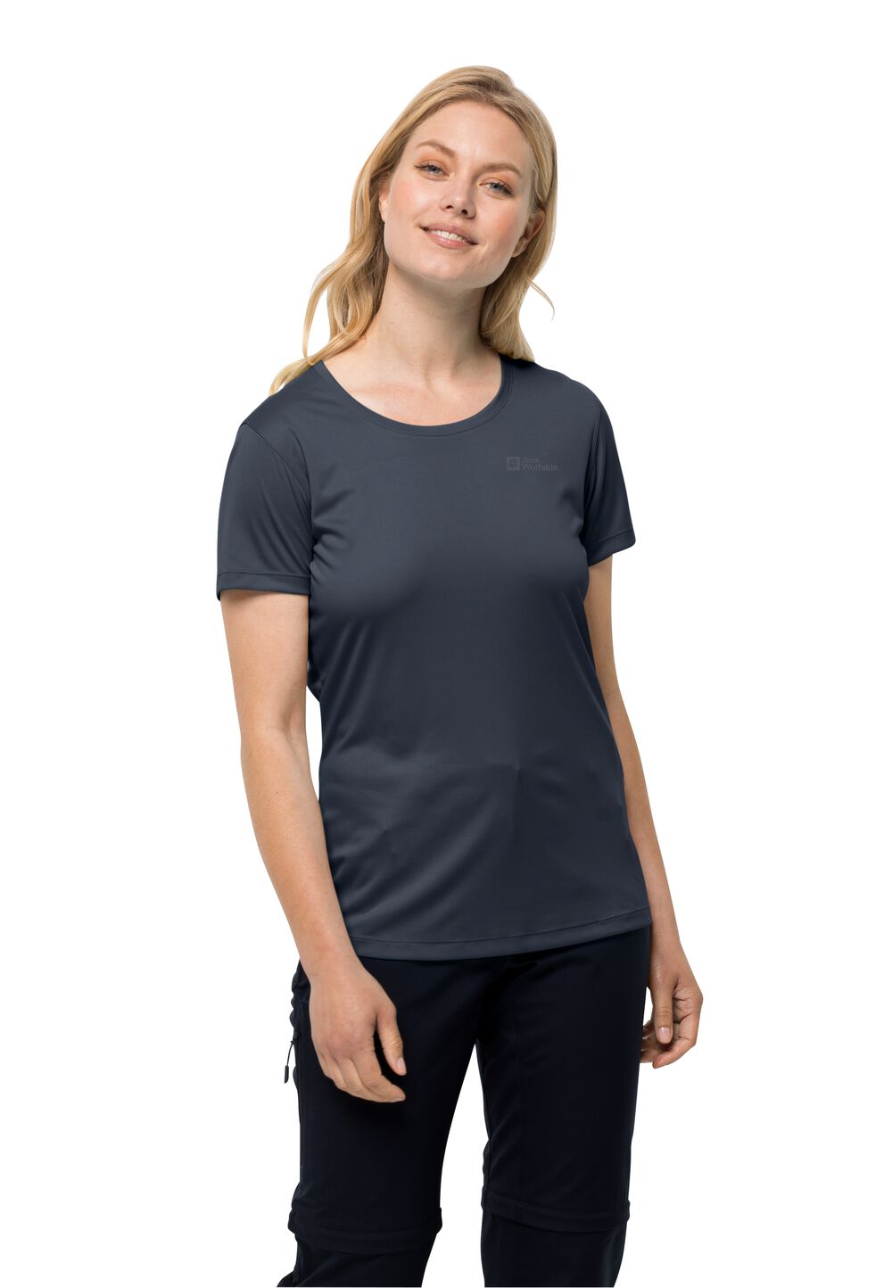 Jack Wolfskin Funktionsshirt Damen Tech T-Shirt Women M blau night blue von Jack Wolfskin