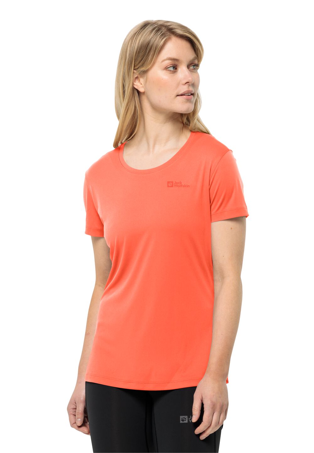Jack Wolfskin Funktionsshirt Damen Tech T-Shirt Women XS rot digital orange von Jack Wolfskin
