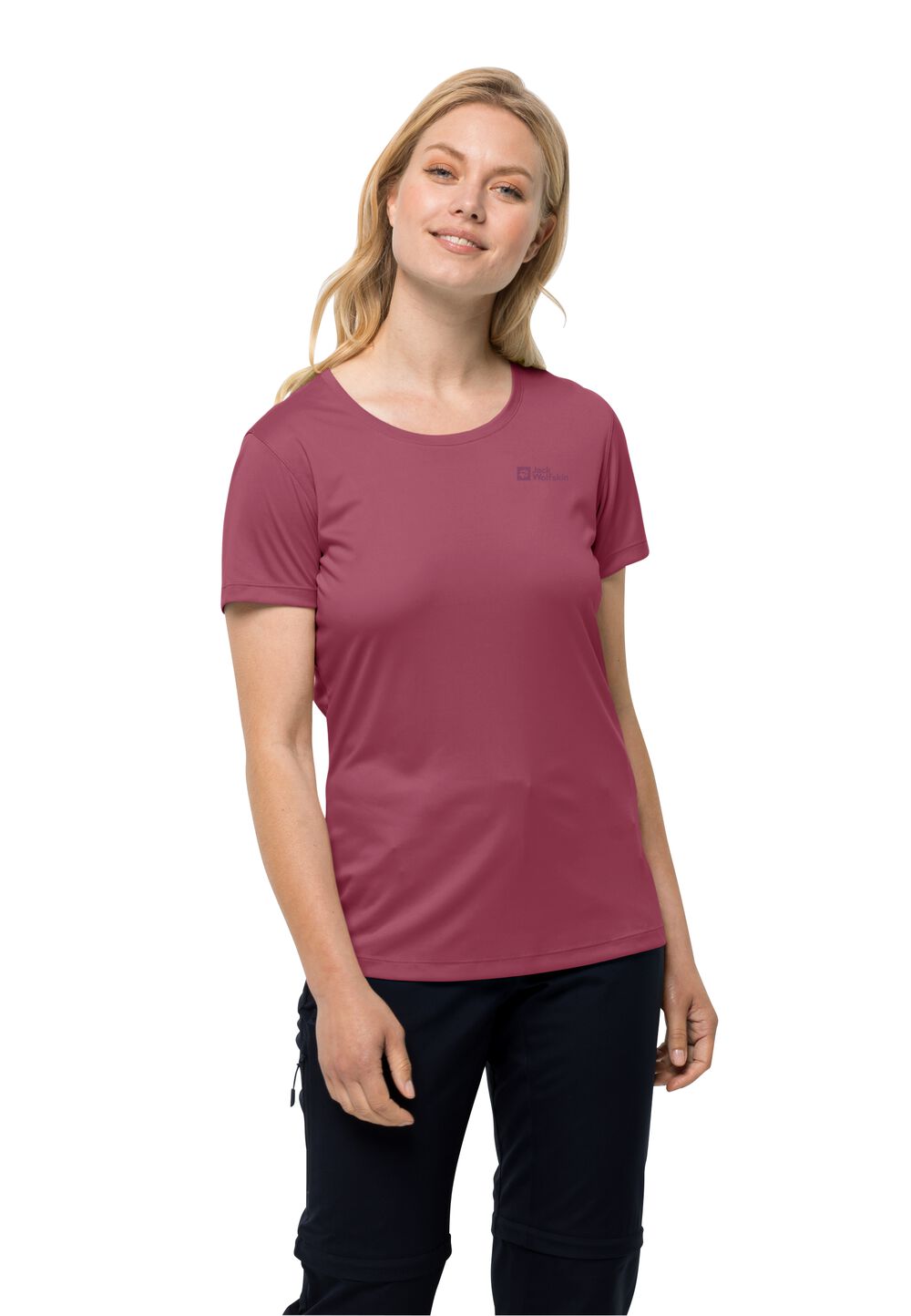 Jack Wolfskin Funktionsshirt Damen Tech T-Shirt Women XS sangria red sangria red von Jack Wolfskin