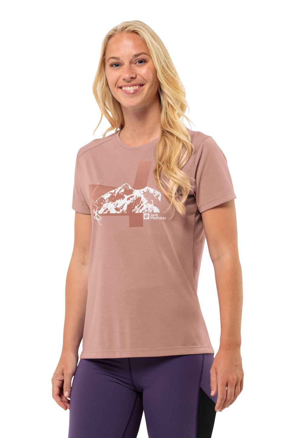 Jack Wolfskin Funktionsshirt Damen Vonnan S/S Graphic T-Shirt Women S braun rose dawn von Jack Wolfskin