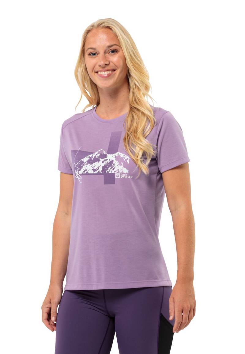 Jack Wolfskin Funktionsshirt Damen Vonnan S/S Graphic T-Shirt Women XL velvet velvet von Jack Wolfskin