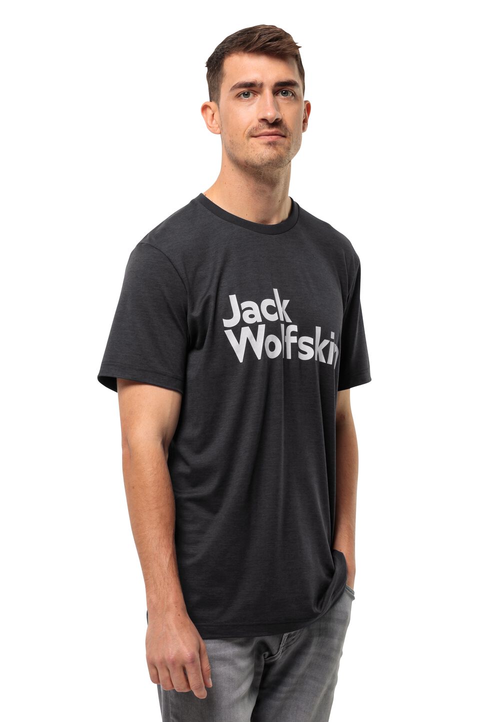 Jack Wolfskin Funktionsshirt Herren Brand T-Shirt Men 3XL schwarz black von Jack Wolfskin