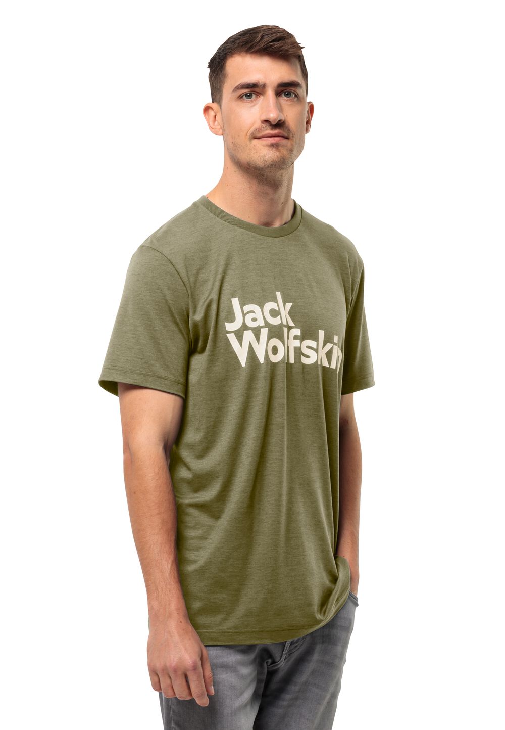 Jack Wolfskin Funktionsshirt Herren Brand T-Shirt Men M braun bay leaf von Jack Wolfskin