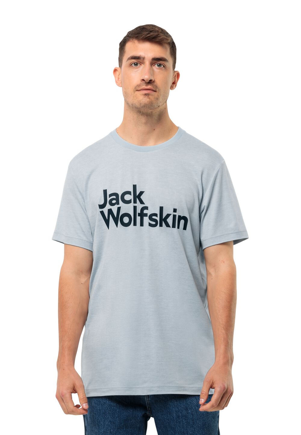Jack Wolfskin Funktionsshirt Herren Brand T-Shirt Men M soft blue soft blue von Jack Wolfskin