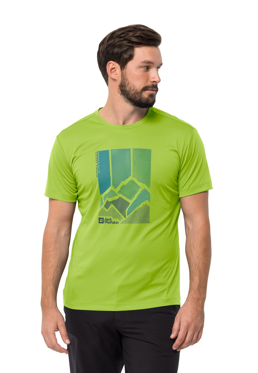 Jack Wolfskin Funktionsshirt Herren Peak Graphic T-Shirt Men XL fresh green fresh green von Jack Wolfskin
