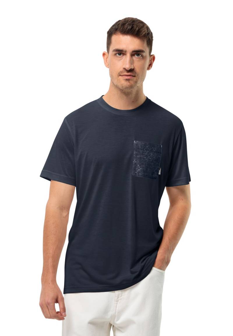 Jack Wolfskin Funktionsshirt Herren Pocket Karana T-Shirt Men 3XL blau night blue von Jack Wolfskin