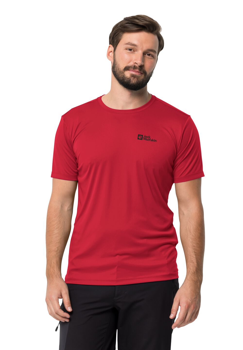 Jack Wolfskin Funktionsshirt Herren Tech T-Shirt Men S rot red glow von Jack Wolfskin