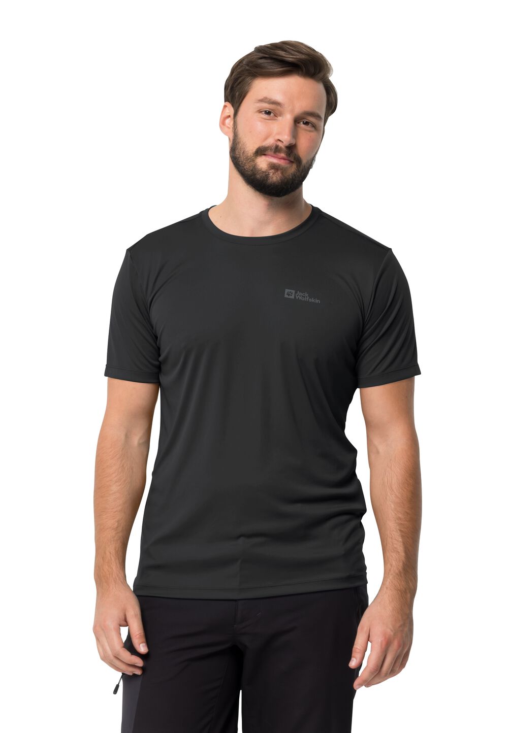 Jack Wolfskin Funktionsshirt Herren Tech T-Shirt Men S schwarz black von Jack Wolfskin