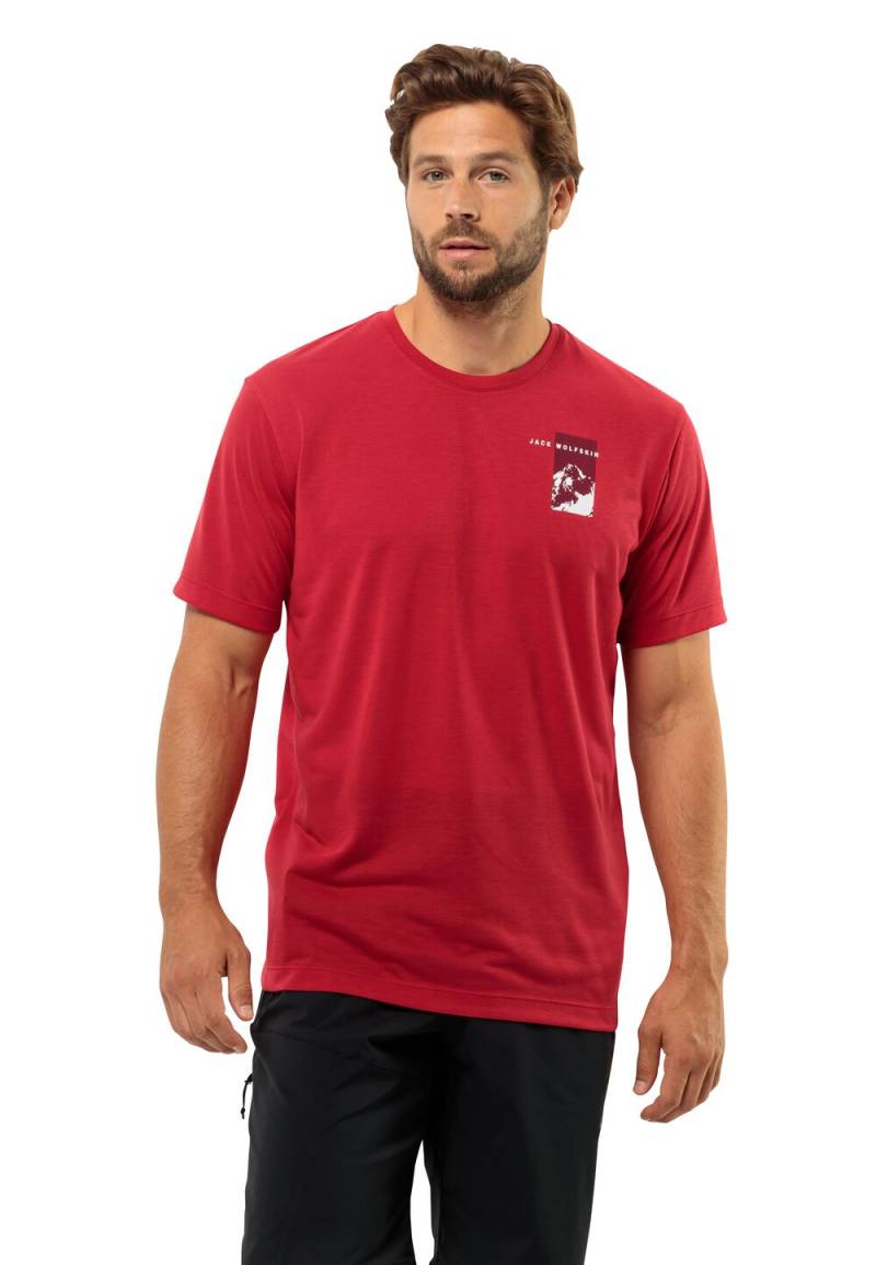 Jack Wolfskin Funktionsshirt Herren Vonnan S/S Graphic T-Shirt Men L rot red glow von Jack Wolfskin