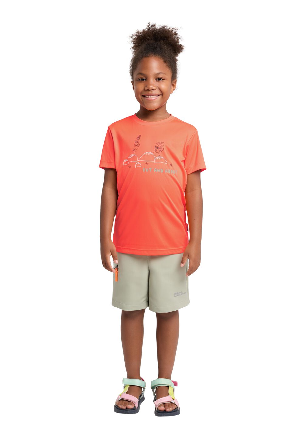 Jack Wolfskin Funktionsshirt Kinder OUT AND About T-Shirt Kids 104 rot digital orange von Jack Wolfskin