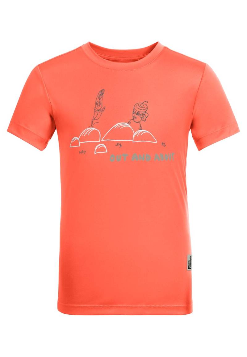 Jack Wolfskin Funktionsshirt Kinder OUT AND About T-Shirt Kids 104 rot digital orange von Jack Wolfskin