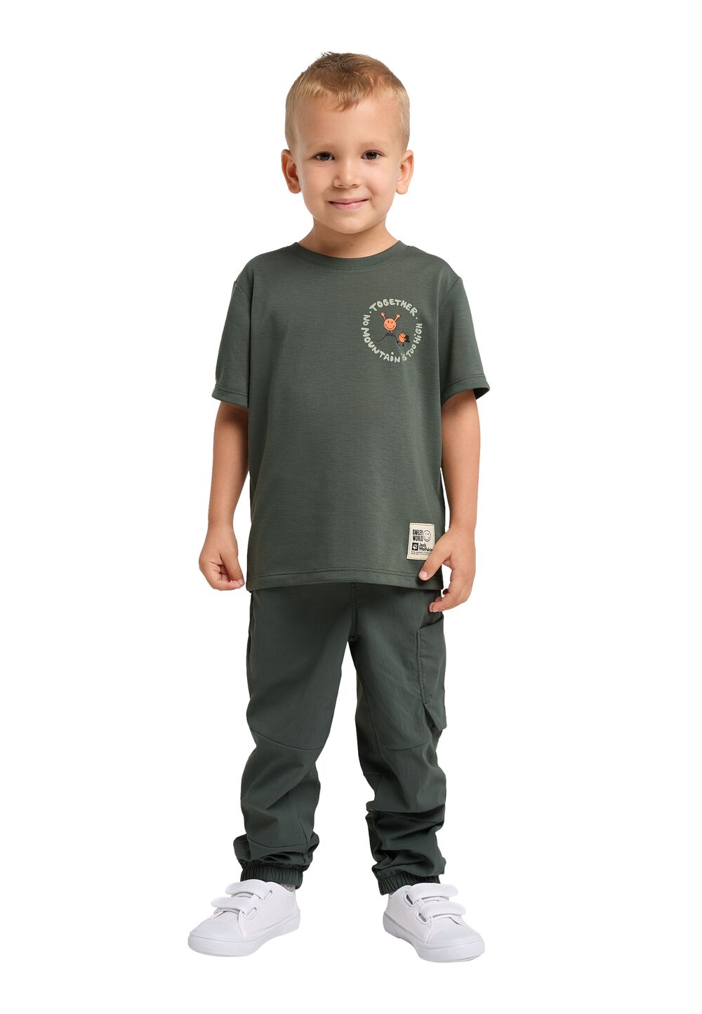 Jack Wolfskin Funktionsshirt Kinder Smileyworld Together T-Shirt Kids 128 grau slate green von Jack Wolfskin