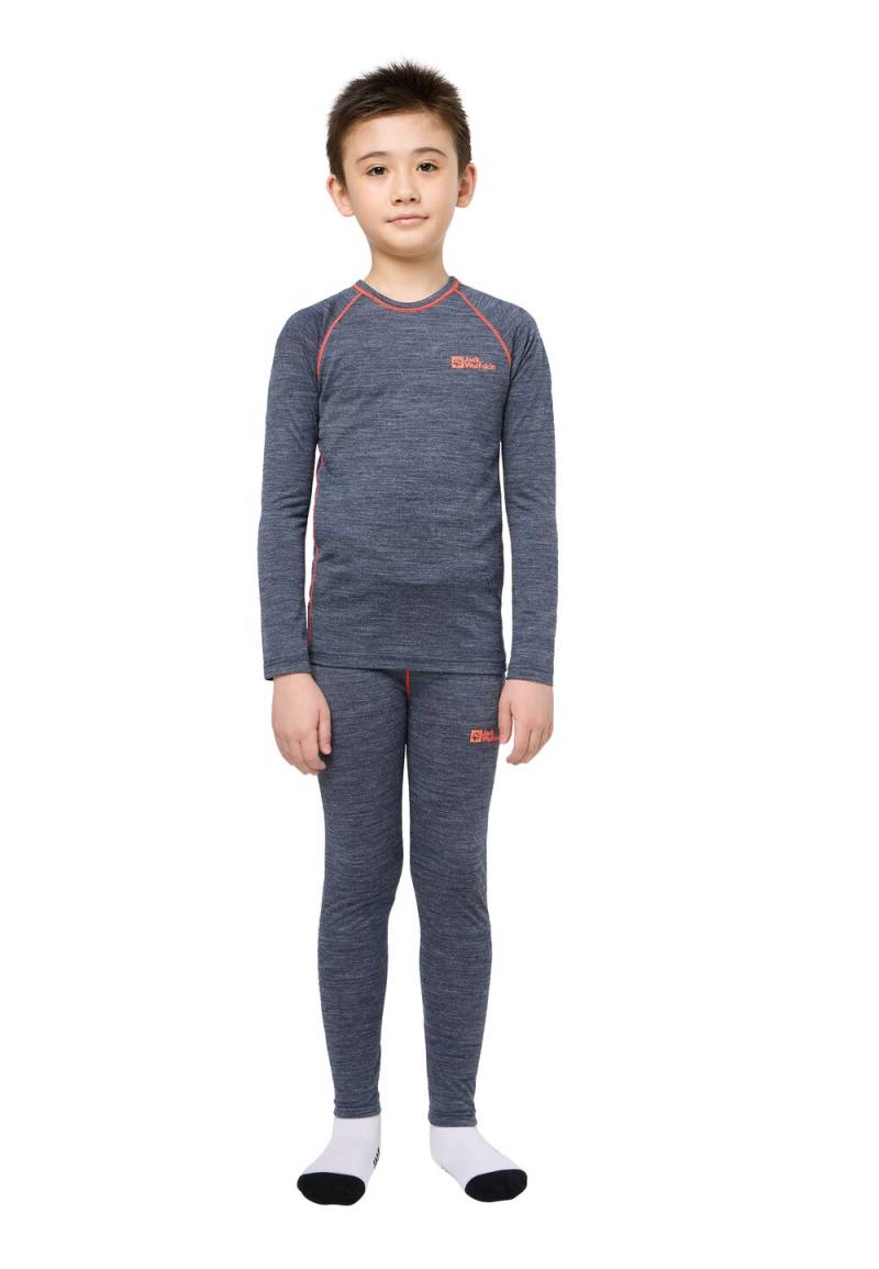 Jack Wolfskin Funktionsunterwäsche Kinder Merino Baselayer SET Kids 104 blau night blue von Jack Wolfskin