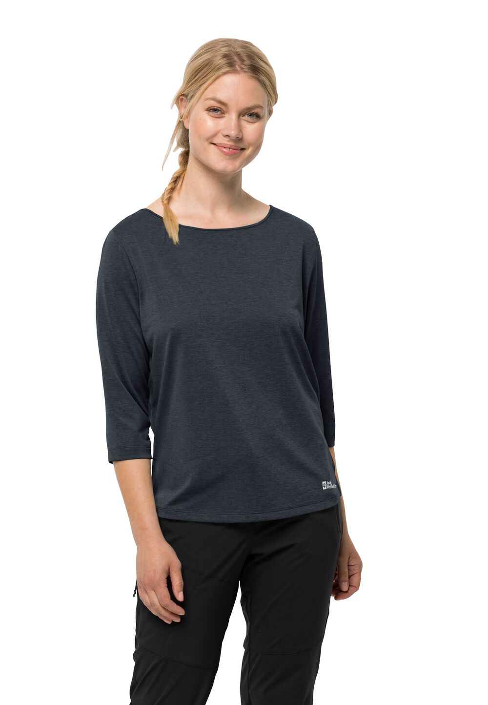 Jack Wolfskin Halbarm Funktionsshirt Damen JWP 3/4 T-Shirt Women XS blau night blue von Jack Wolfskin