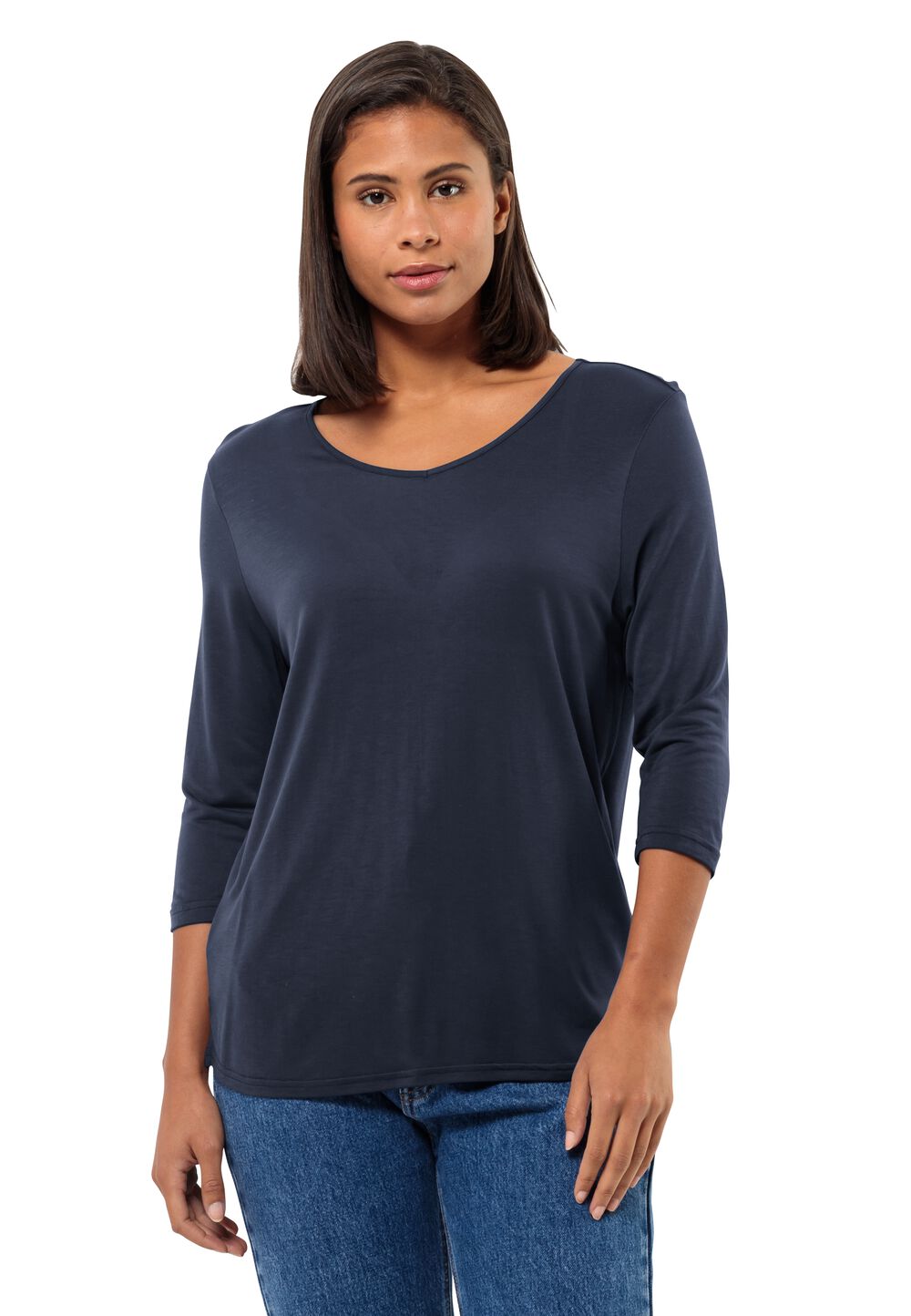 Jack Wolfskin Halbarm Shirt Damen Mola 3/4 T-Shirt Women XS blau night blue von Jack Wolfskin