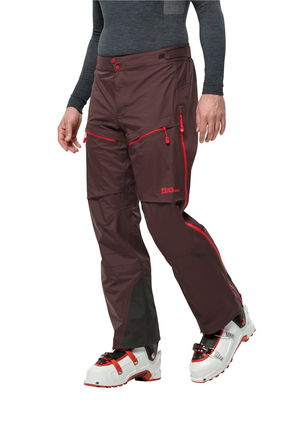 Jack Wolfskin Hardshell Skitouren-Hose mit RECCO® Ortungssystem Herren Alpspitze Pro 3L Pants Men 50 red earth red earth von Jack Wolfskin