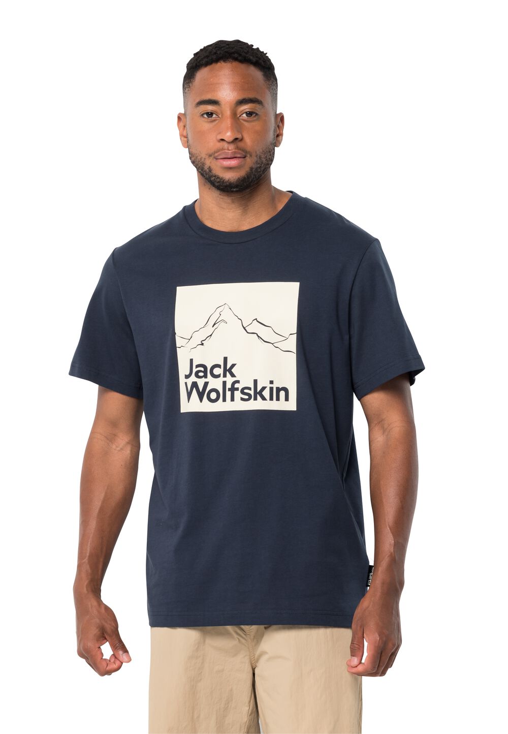 Jack Wolfskin Herren T-shirt aus Bio-Baumwolle Brand T-Shirt Men L blau night blue von Jack Wolfskin