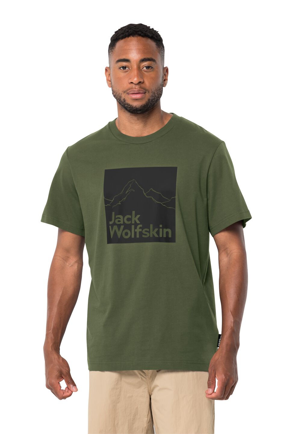 Jack Wolfskin Herren T-shirt aus Bio-Baumwolle Brand T-Shirt Men L greenwood greenwood von Jack Wolfskin