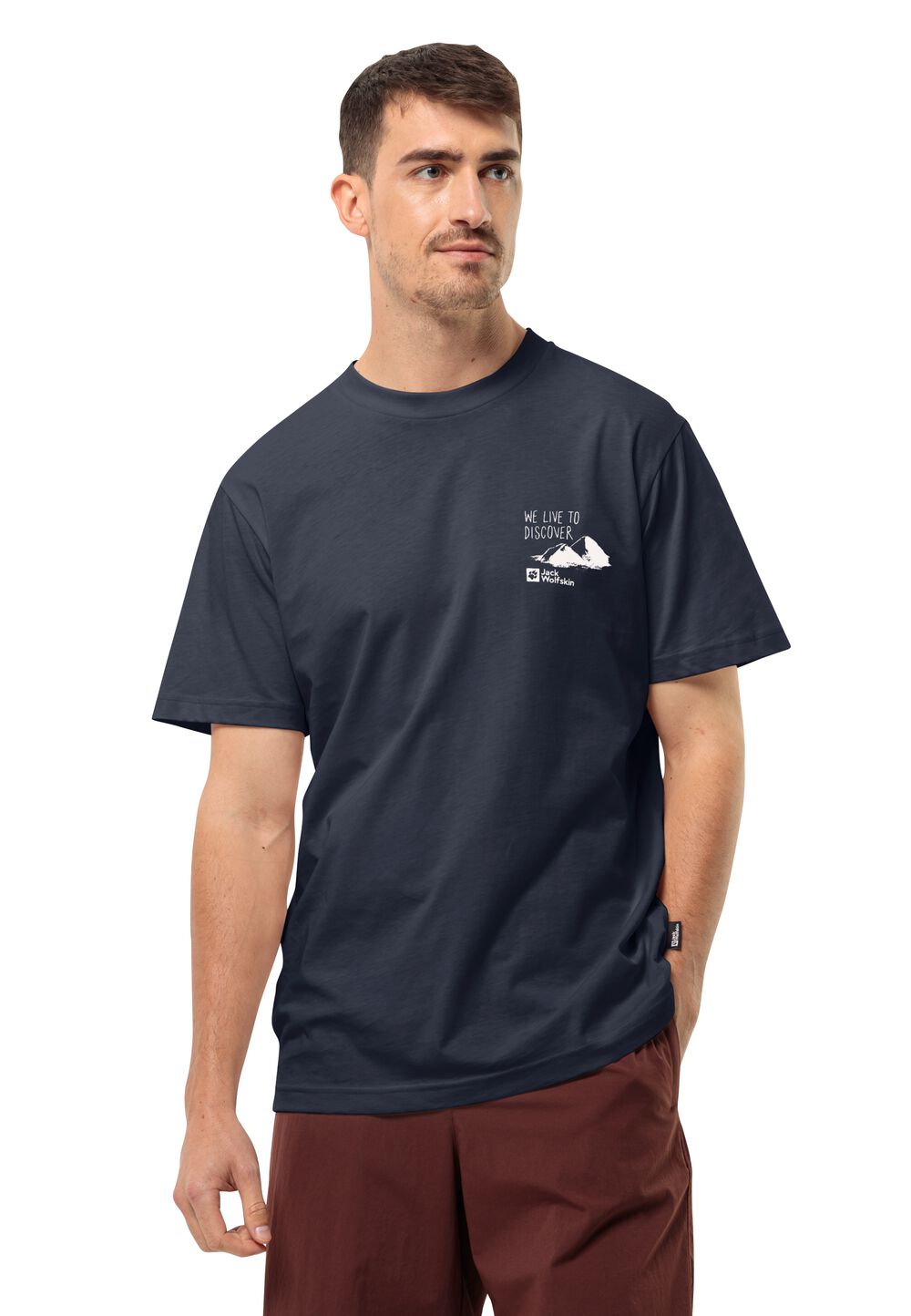 Jack Wolfskin Herren T-shirt aus Bio-Baumwolle Discover T-Shirt Men M blau night blue von Jack Wolfskin