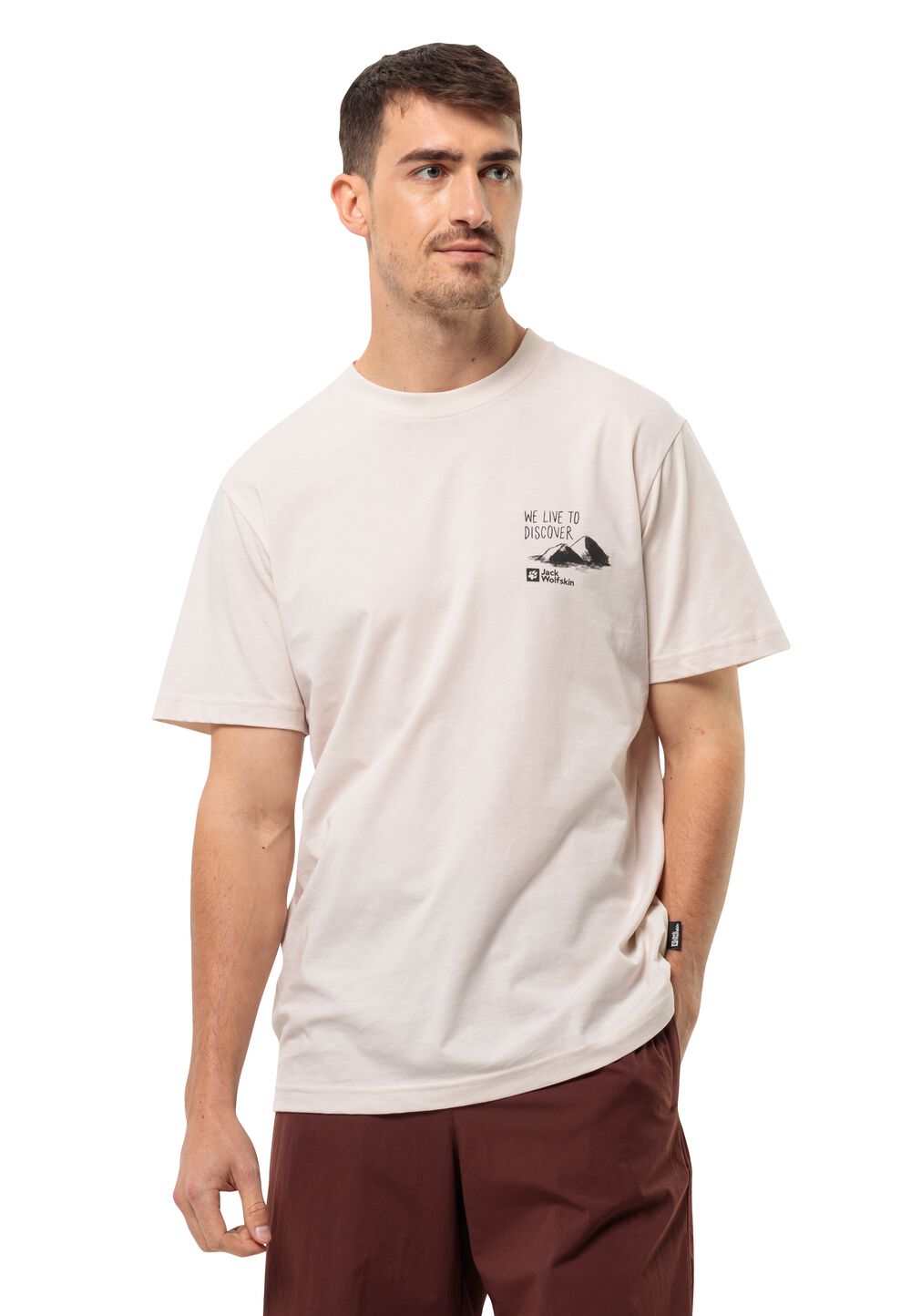 Jack Wolfskin Herren T-shirt aus Bio-Baumwolle Discover T-Shirt Men S sea shell sea shell von Jack Wolfskin