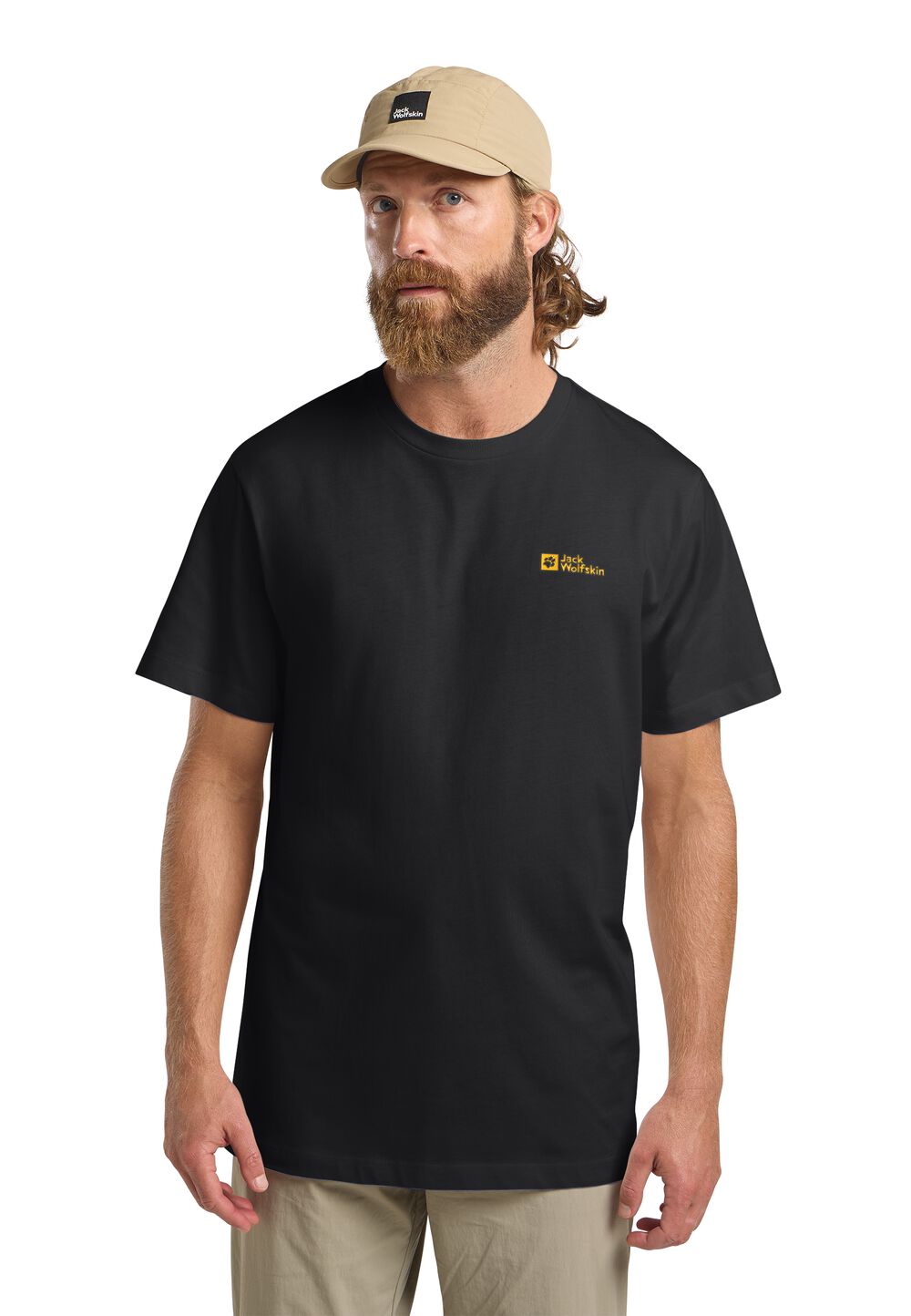 Jack Wolfskin T-Shirt aus Bio-Baumwolle Herren Essential T-Shirt Men L black black von Jack Wolfskin