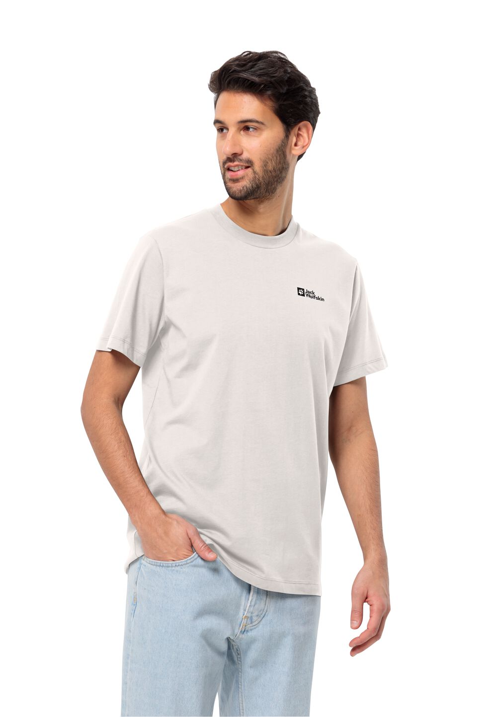 Jack Wolfskin Herren T-shirt aus Bio-Baumwolle Essential T-Shirt Men XXL sea shell sea shell von Jack Wolfskin