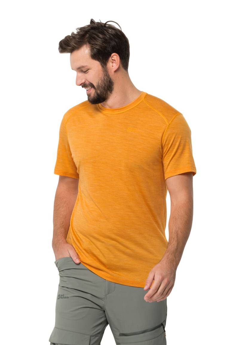 Jack Wolfskin Herren T-shirt aus Merinowolle Kammweg S/S Men XL braun orange pop von Jack Wolfskin
