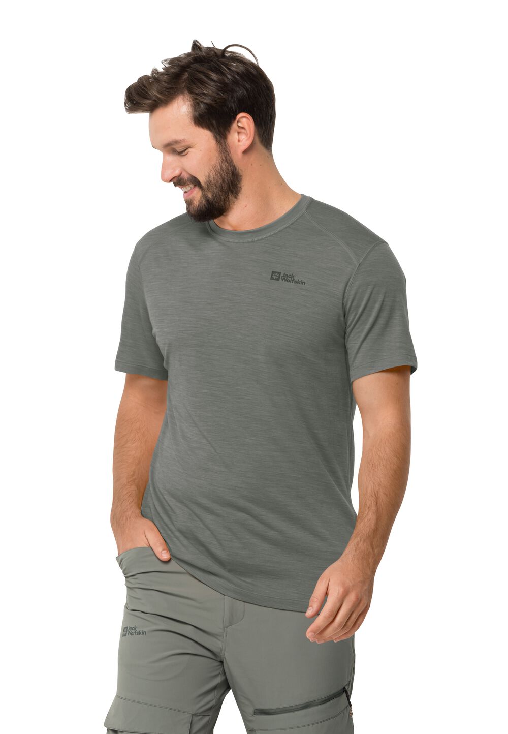 Jack Wolfskin Herren T-shirt aus Merinowolle Kammweg S/S Men XXL gecko green gecko green von Jack Wolfskin