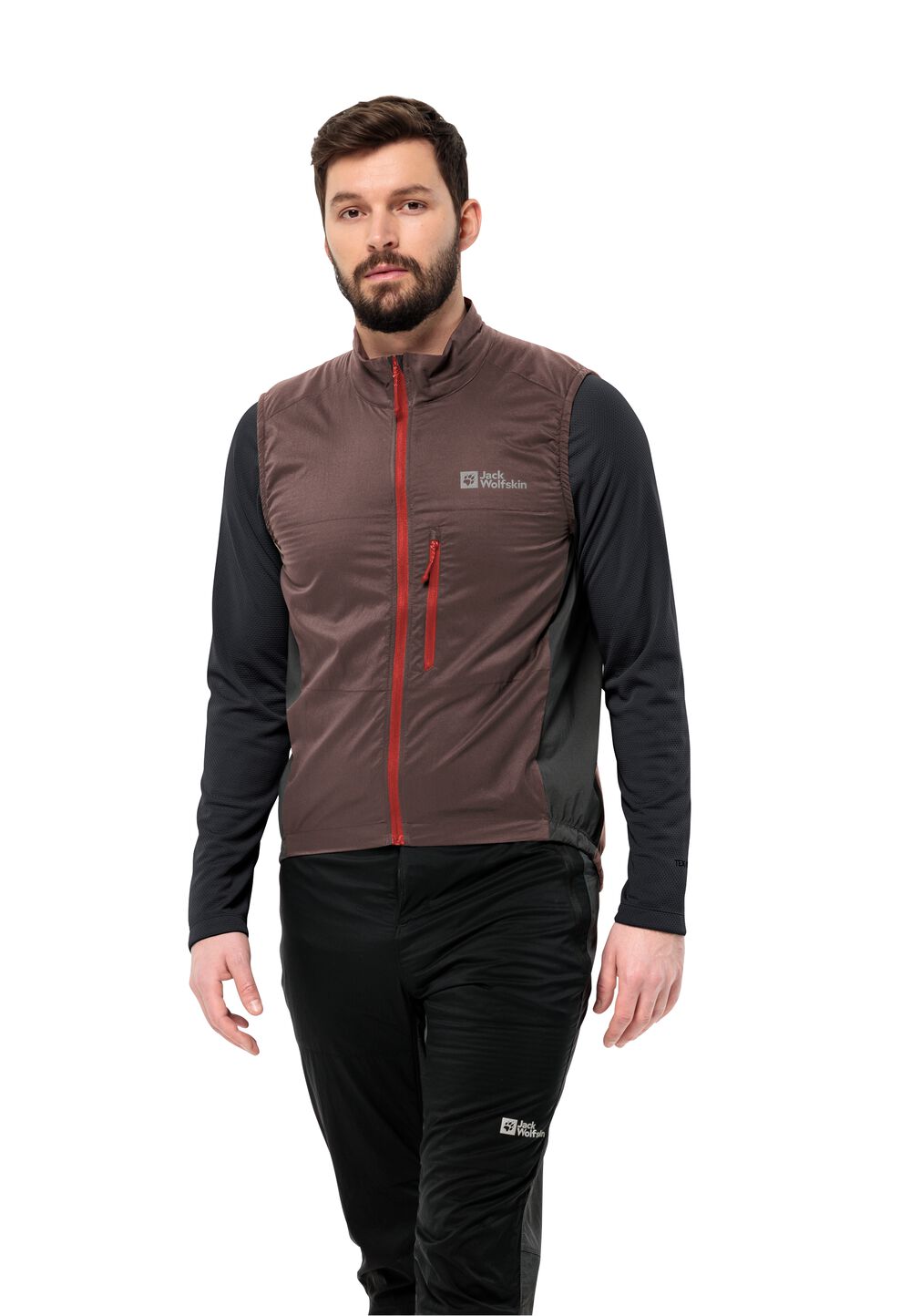 Jack Wolfskin Hochatmungsaktive Fahrradweste Herren Morobbia Alpha Vest Men M red earth red earth von Jack Wolfskin