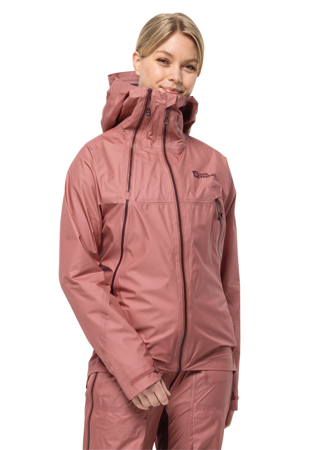 Jack Wolfskin Hochatmungsaktive Skitouren-Jacke mit RECCO® Ortungssystem Damen Alpspitze Air 3L Jacket Women L blush powder blush powder von Jack Wolfskin