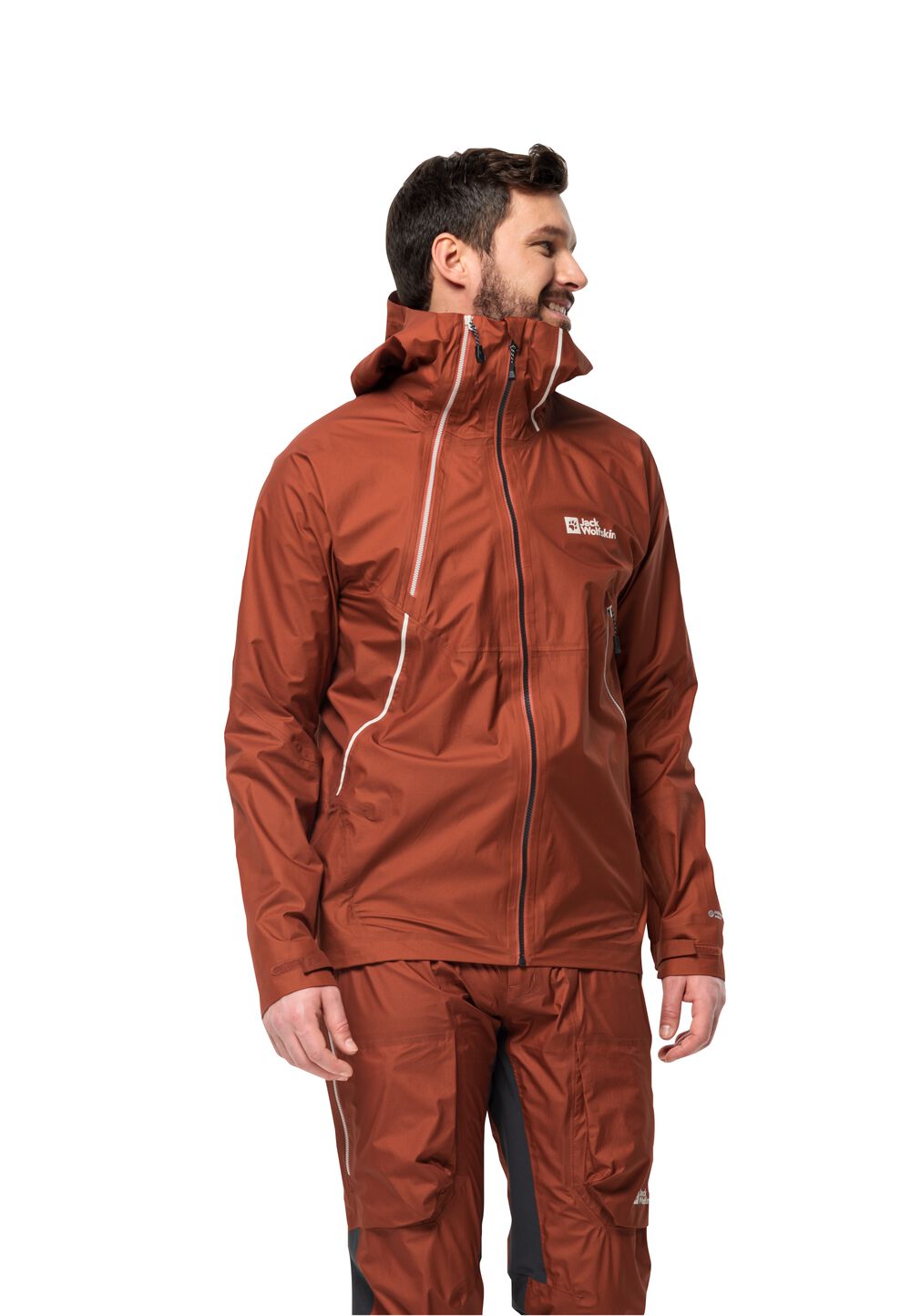 Jack Wolfskin Hochatmungsaktive Skitouren-Jacke mit RECCO® Ortungssystem Herren Alpspitze Air 3L Jacket Men L carmine carmine von Jack Wolfskin