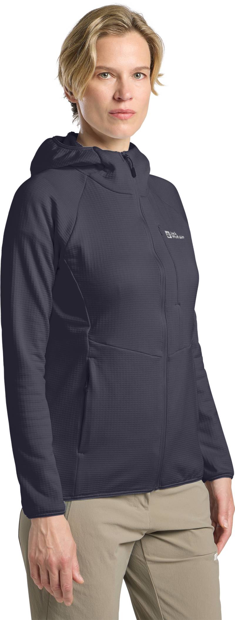 Jack Wolfskin Kapuzenfleecejacke »KOLBENBERG HOODED FZ W«, Gitterfleece, Übergangsjacke, Atmungsaktiv von Jack Wolfskin