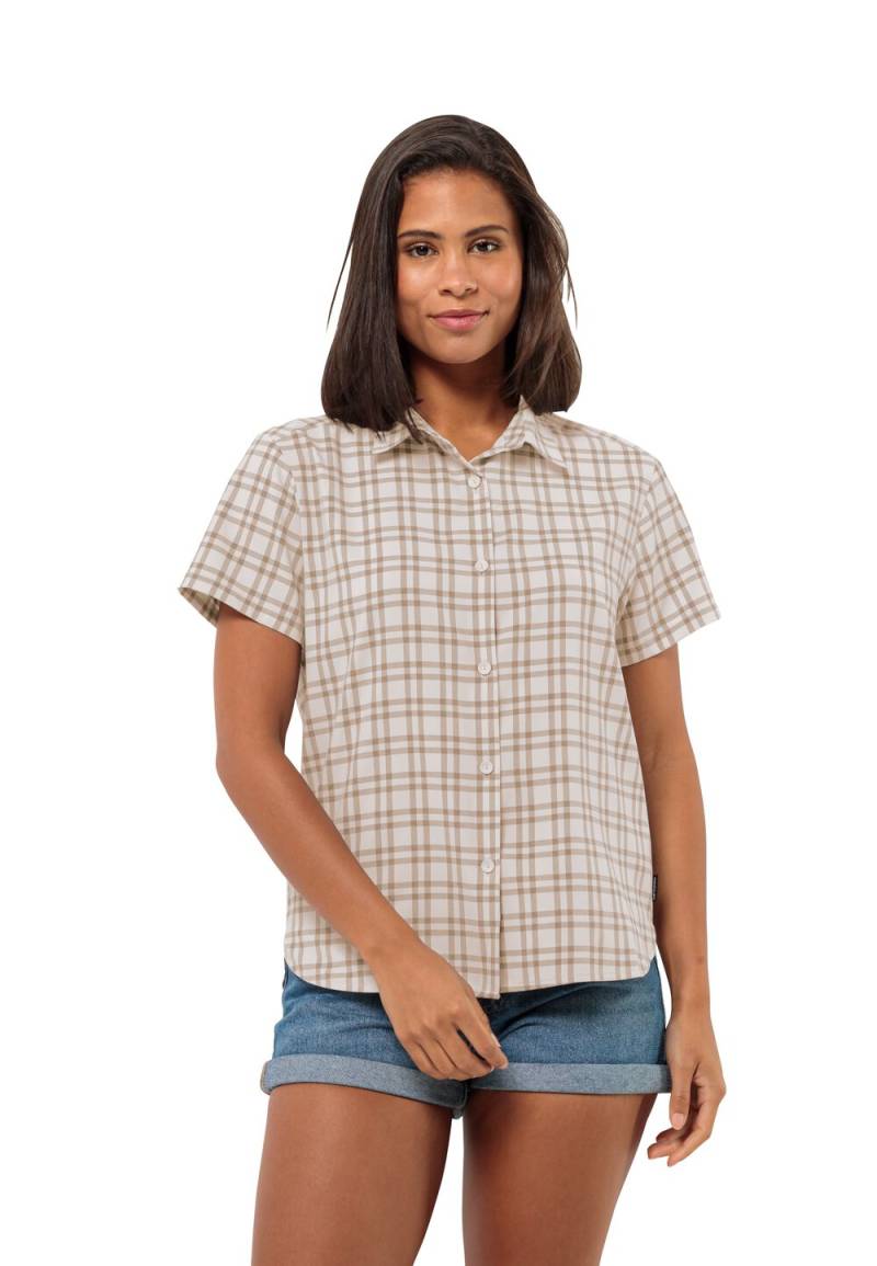 Jack Wolfskin Kurzarm Bluse Damen Febla Shirt Women XS sand storm checks Sand Storm Checks von Jack Wolfskin