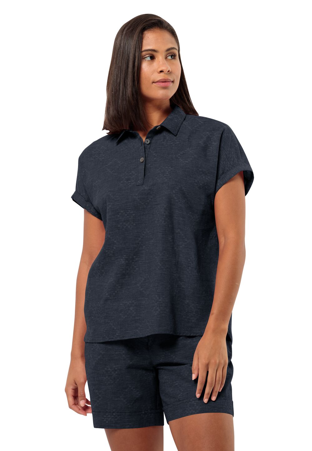 Jack Wolfskin Kurzarm Bluse Damen Karana Shirt Women XS blau night blue von Jack Wolfskin