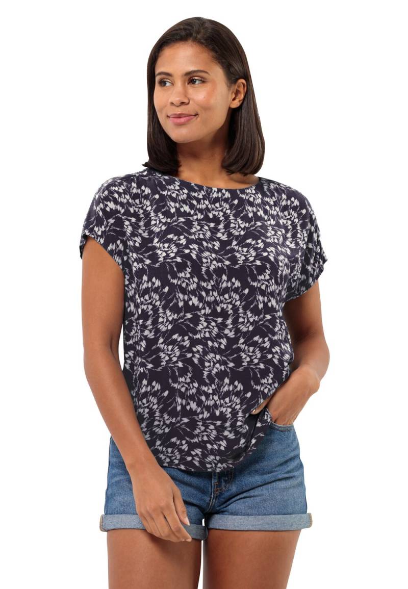 Jack Wolfskin Kurzarm Bluse Damen Sommerwiese T-Shirt Women S weiß LEAVES night blue von Jack Wolfskin