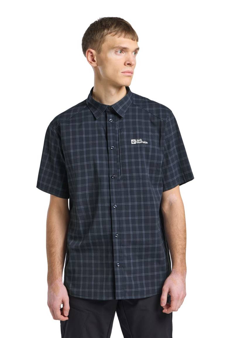 Jack Wolfskin Kurzarm Hemd Herren Norbo S/S Shirt Men S blau night blue checks von Jack Wolfskin