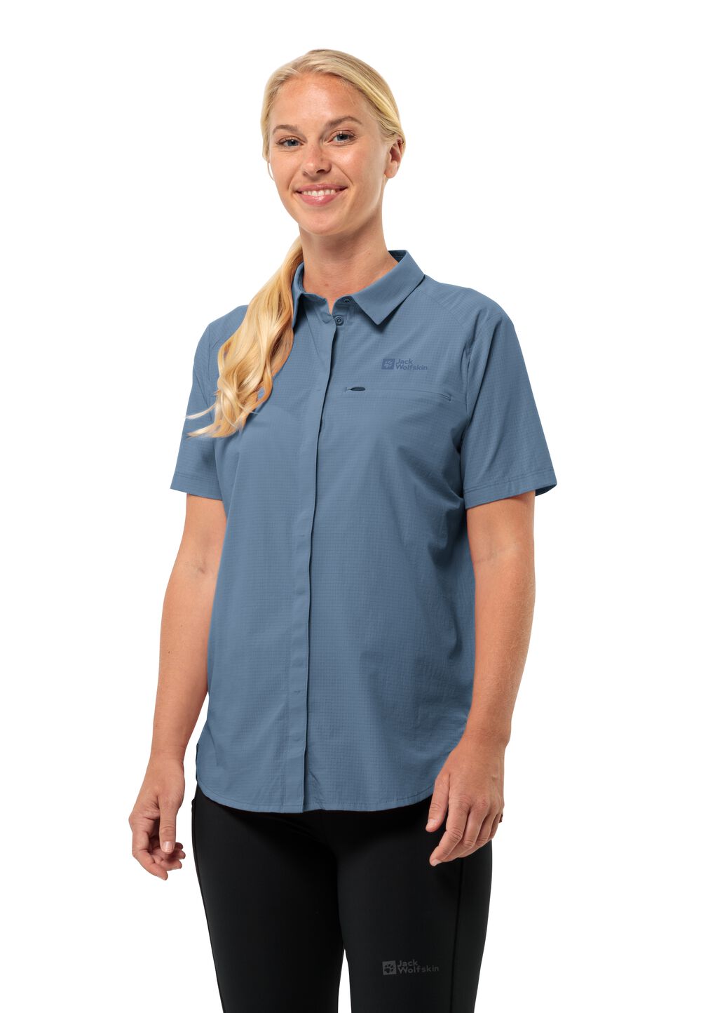 Jack Wolfskin Kurzarm Wanderbluse Damen Vandra S/S Shirt Women S elemental blue elemental blue von Jack Wolfskin