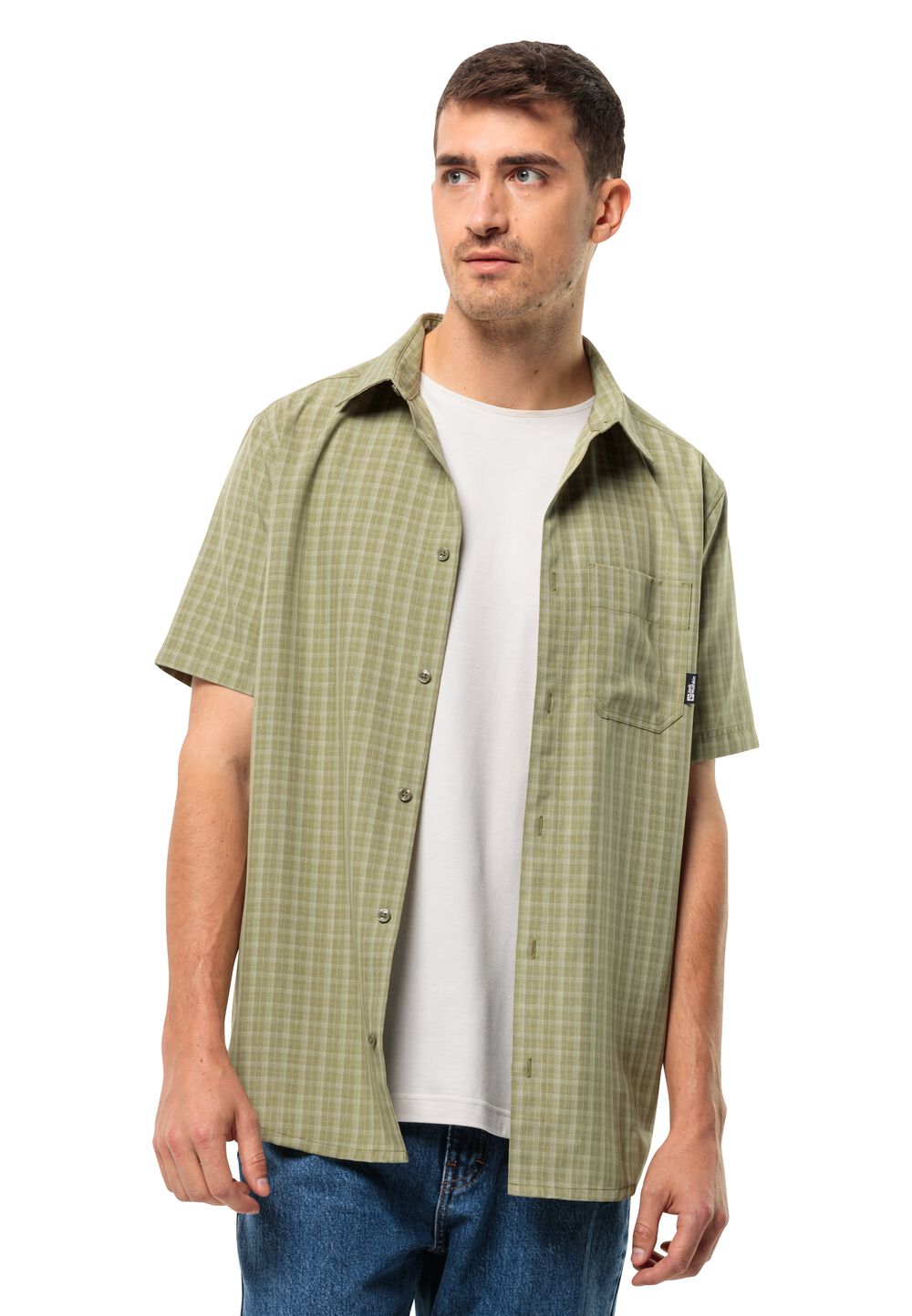 Jack Wolfskin Kurzarm Wanderhemd Herren EL Dorado Shirt Men S braun bay leaf check von Jack Wolfskin