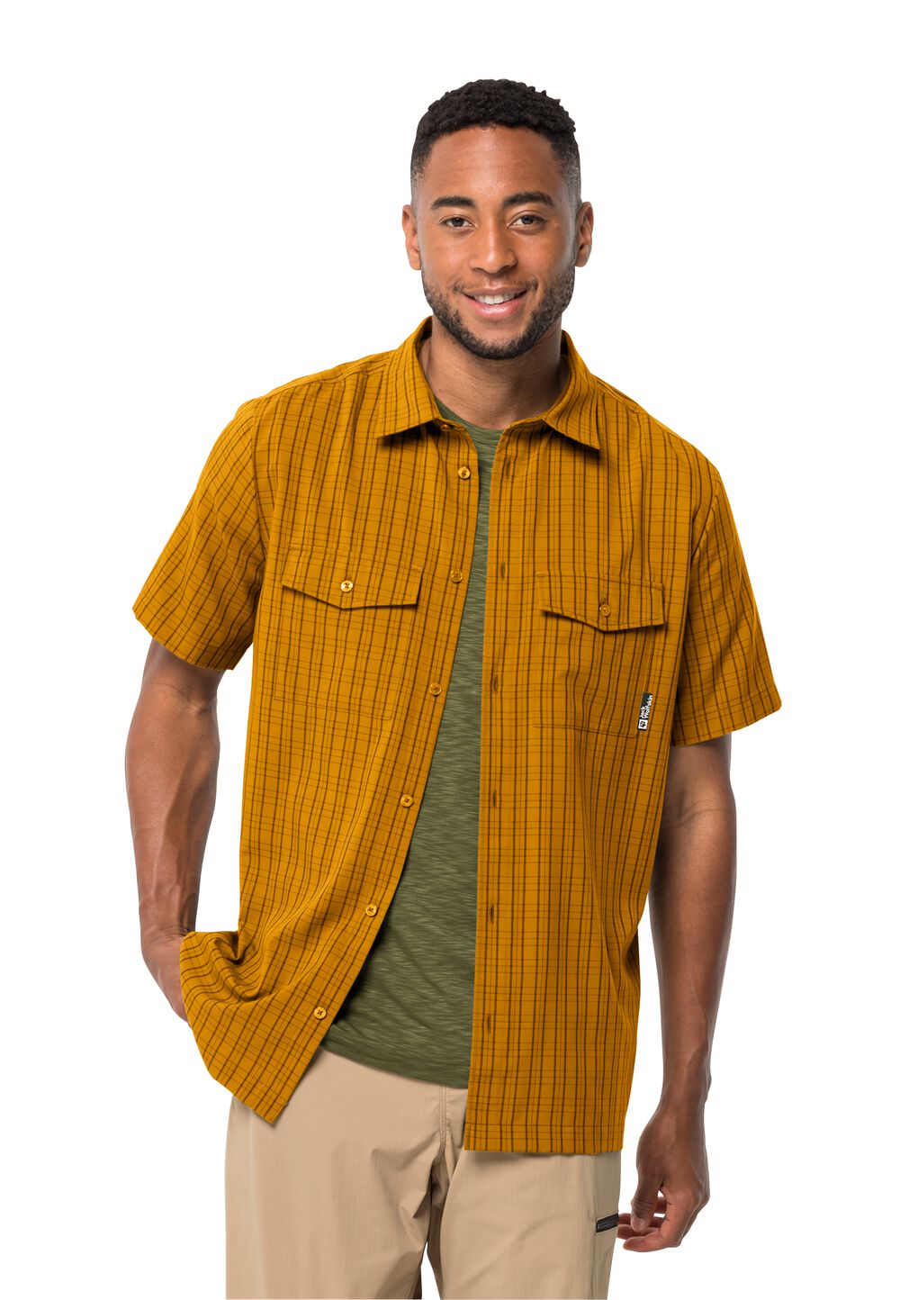 Jack Wolfskin Kurzarm Wanderhemd Herren Thompson Shirt Men S curry check Curry Check Jack Wolfskin Kurzarm Wanderhemd Herren Thompson Shirt Men S curry check Curry Check von Jack Wolfskin