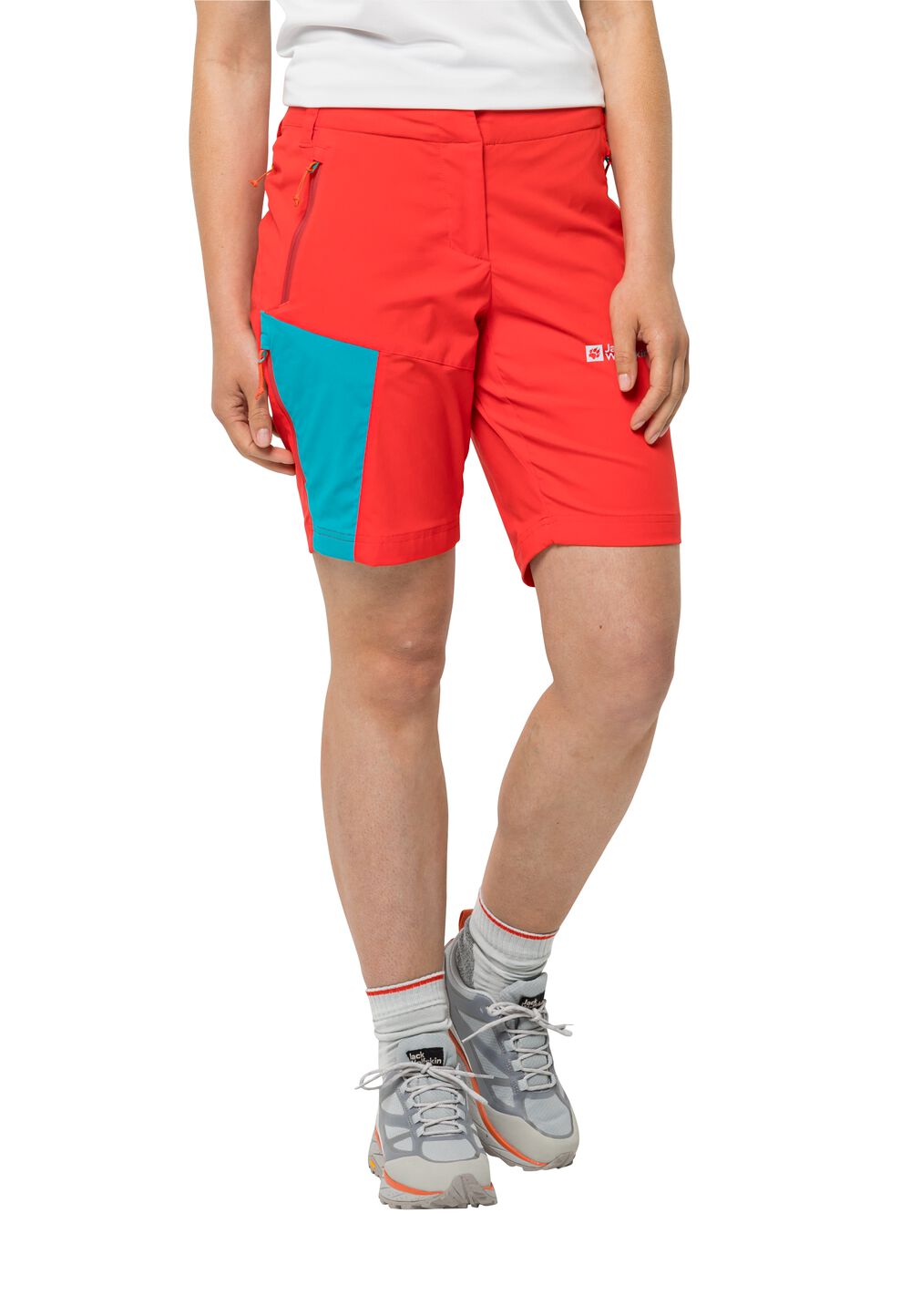 Jack Wolfskin Kurze Softshellhose Damen Glastal Shorts Women 36 tango orange tango orange von Jack Wolfskin